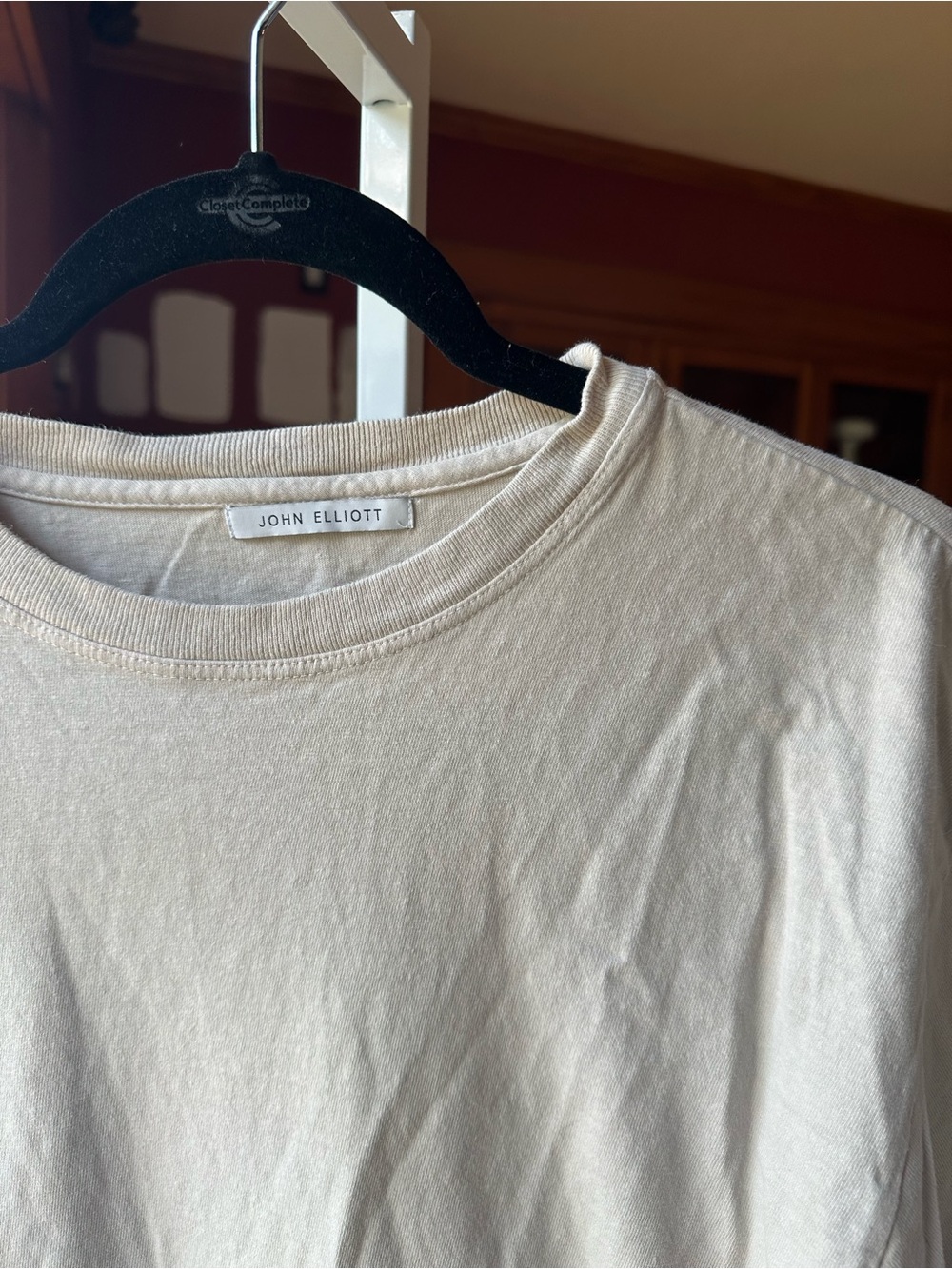 John Elliott Short Sleeve Crewneck T-Shirt - Light Taupe - Picture 2 of 6